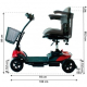 Scootmobiel 10 km | 4 wielen | Compact en afneembaar | 12V | Rood | Model Virgo | Mobiclinic - Foto 3