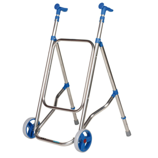 Tweewielige rollator | Hoge rollator | Opvouwbaar | Verstelbaar | Aluminium | Blauw | CAR | Forta