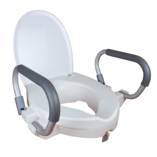 Toiletverhoger | Met deksel en opklapbare armleuningen | 10cm hoog en 40cm breed | Wit | Alcalá | Mobiclinic