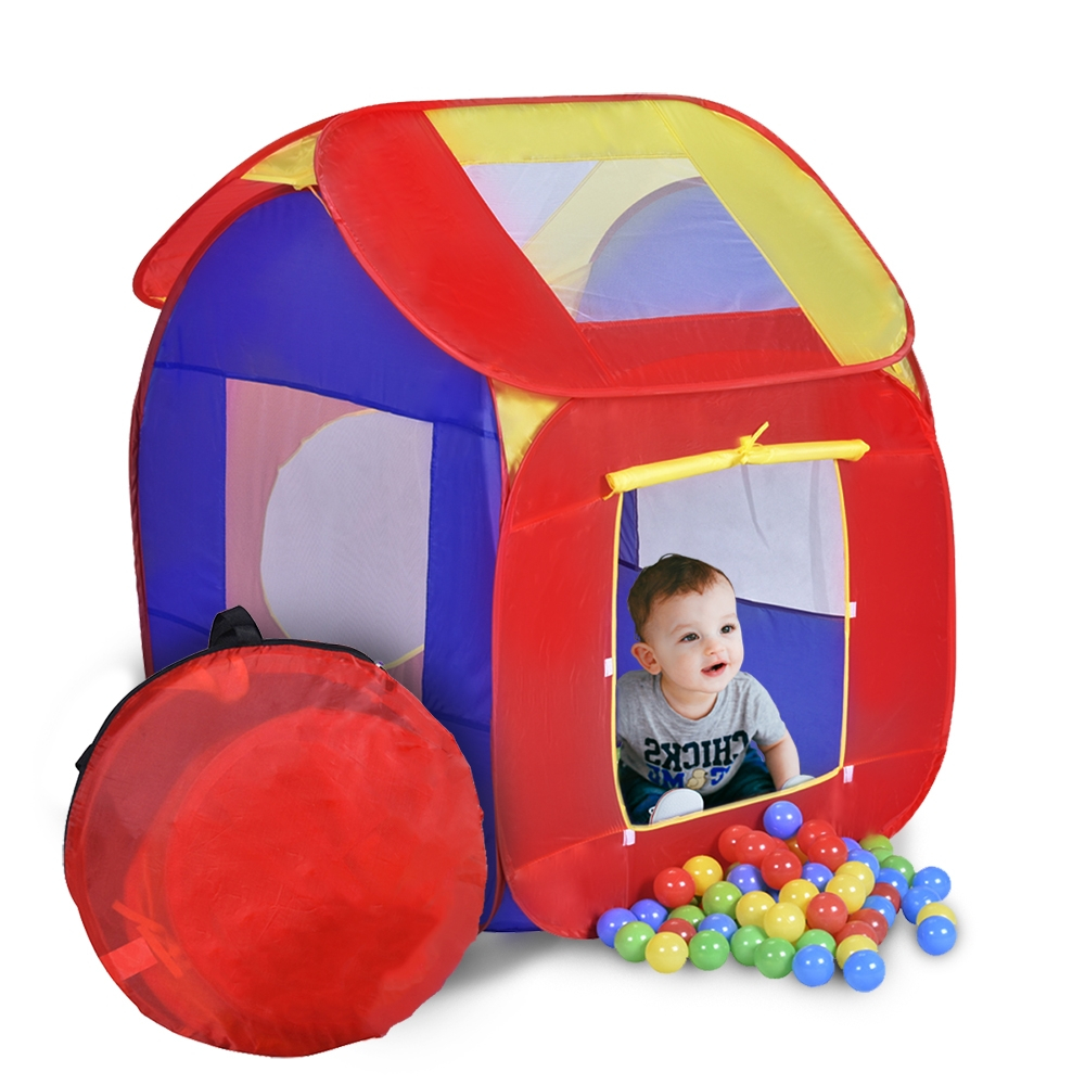 Kindertent, opvouwbaar, inclusief ballen, kleurrijk, avonturen, mobiclinic