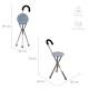 Wandelstok met klapzitting | Driepootkruk | Aluminium | Tot 90 kg | Gloria | Mobiclinic - Foto 4