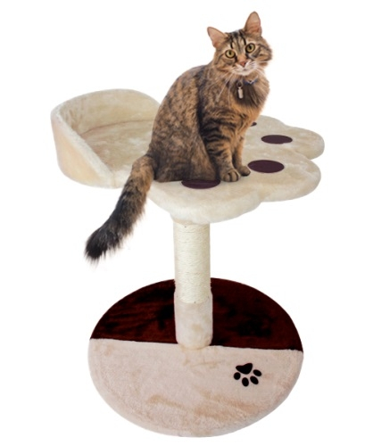 Krabpaal voor katten, kattenkrabpaal, kleine maat, beige, model, oliver, mobiclinic