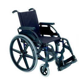 Breezy Premium (formerly 250) foldable wheelechair in blue, with 24" wheels