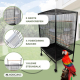XL Vogelkooi | 95 x 43 x 61,5 cm | 8 Deuren | Voer- en drinkbakjes | Wielen | Uitneembare lade | Ninfa | Mobiclinic - Foto 2