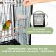 XL Vogelkooi | 95 x 43 x 61,5 cm | 8 Deuren | Voer- en drinkbakjes | Wielen | Uitneembare lade | Ninfa | Mobiclinic - Foto 3