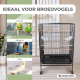 XL Vogelkooi | 95 x 43 x 61,5 cm | 8 Deuren | Voer- en drinkbakjes | Wielen | Uitneembare lade | Ninfa | Mobiclinic - Foto 7