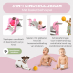 Kinderglijbaan | Opvouwbaar | Mand en bal | Ronde randen | Antislip treden | Maximaal 35 kg | Roze | Dino| Mobiclinic - Foto 6