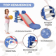 Kinderglijbaan | Opvouwbaar | Mand en bal | Ronde randen | Antislip treden | Max. 35 kg | Blauw | Dino| Mobiclinic - Foto 5