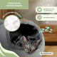 Grijze nestgrot voor huisdieren | Opvouwbaar | Grijs | Comfort | Zacht | 38x49x45cm | Max. 12 kg | HelloCatty | Mobiclinic - Foto 4