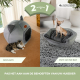 Grijze nestgrot voor huisdieren | Opvouwbaar | Grijs | Comfort | Zacht | 38x49x45cm | Max. 12 kg | HelloCatty | Mobiclinic - Foto 5