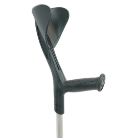 Orthopaedic Walking Crutch | Adjustable-Height | Ergonomic Handles | Aluminum | Black | Evolution Fun