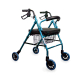 Pack Escorial Plus | Opvouwbare rollator | Blauw | Remmen op hendels | Anti-decubituskussen | Visco-elastisch | Mobiclinic - Foto 3