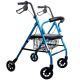 Pack Escorial Plus | Opvouwbare rollator | Blauw | Remmen op hendels | Anti-decubituskussen | Visco-elastisch | Mobiclinic - Foto 4