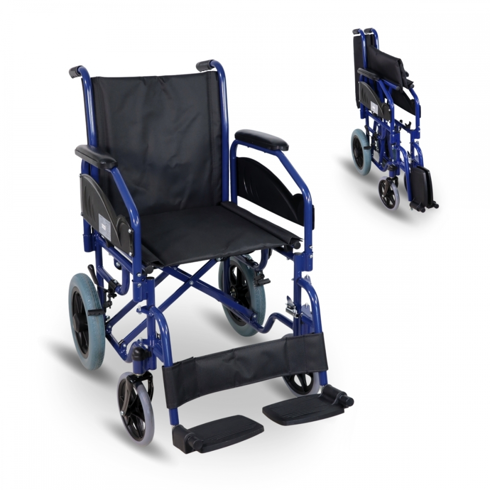 Rolstoel, opvouwbaar, afneembare armleuningen en voetsteunen, orthopedisch, zwart, maestranza, mobiclinic