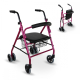 Lichtgewicht rollator | Zitting en mandje | Aluminium | Roze | Voor ouderen | Prado | Mobiclinic - Foto 1