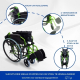 Pack Bolonia Plus | Opvouwbare rolstoel | Groen | Aluminium | Anti-decubituskussen | Visco-elastisch | Mobiclinic - Foto 7