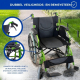 Pack Bolonia Plus | Opvouwbare rolstoel | Groen | Aluminium | Anti-decubituskussen | Visco-elastisch | Mobiclinic - Foto 11