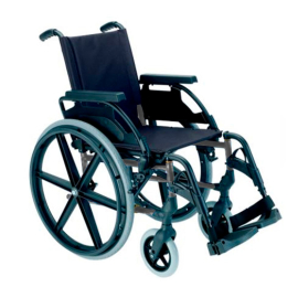 Breezy Premium (formerly 250) foldable wheelechair in selenium grey, with 24" wheels
