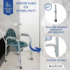 Toiletstoel | Met deksel, antislip doppen en gewatteerde armleuningen | Verchroomd staal | Arroyo | Mobiclinic - Foto 6