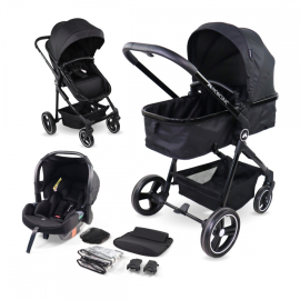 3-in-1 kinderwagen | Opvouwbaar | I-maat |UV50+ filter| Muggennet, voetenzak, regenbubbel | Max. 22kg| Grijs |Darky |Mobiclinic