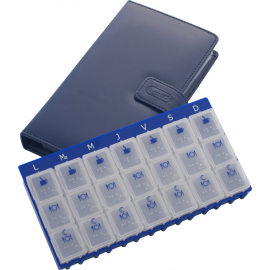 Wekelijkse pillendoos | Met deksel | Blauw | 3 dagelijkse doses