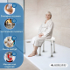 Douchekruk | In hoogte verstelbaar | Antislip doppen | Wit | Faro | Mobiclinic - Foto 3