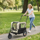 Hondenkar en transportkar | 2 x 1 | Waterdichte hoes | 40 kg | 600D Oxford| 123 x 67 x 100 cm | Bark | Mobiclinic - Foto 3