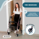 Rollator lichtgewicht | Inklapbaar en verstelbaar | Aluminium | Met mandje en zitting | Bordeaux | Escorial | Mobiclinic - Foto 6