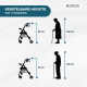 Rollator | Inklapbaar en verstelbaar | Aluminium | Met mandje en zitting | Met remmen | Blauw | Escorial | Mobiclinic - Foto 2