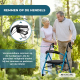 Rollator | Inklapbaar en verstelbaar | Aluminium | Met mandje en zitting | Met remmen | Blauw | Escorial | Mobiclinic - Foto 4
