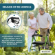 Rollator | Inklapbaar en verstelbaar | Aluminium | Met mandje en zitting | Met remmen | Groen | Escorial | Mobiclinic - Foto 3