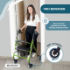 Rollator | Inklapbaar en verstelbaar | Aluminium | Met mandje en zitting | Met remmen | Groen | Escorial | Mobiclinic - Foto 6