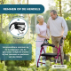 Rollator | Inklapbaar en verstelbaar | Aluminium | 4 wielen | Met remmen | Mandje en zitting | Roze | Escorial | Mobiclinic - Foto 3