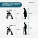 Lichtgewicht rollator | Zitting en mandje | Aluminium | Roze | Voor ouderen | Prado | Mobiclinic - Foto 1