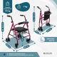 Lichtgewicht rollator | Zitting en mandje | Aluminium | Roze | Voor ouderen | Prado | Mobiclinic - Foto 2