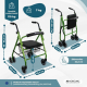 Lichtgewicht rollator | Zitting en mandje | Aluminium | Groen | Voor ouderen | Prado | Mobiclinic - Foto 2