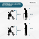 Rollator voor ouderen met 4 wielen | Verstelbaar en opvouwbaar | Met rugleuning en zitting | Grijs | Sofia | Mobiclinic - Foto 2