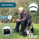 Rollator voor ouderen met 4 wielen | Verstelbaar en opvouwbaar | Met rugleuning en zitting | Grijs | Sofia | Mobiclinic - Foto 6