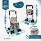 Boodschappentrolley rollator | 4 wielen | Opvouwbaar | Met tas | Met remsysteem | Ruitjes | Coliseo | Mobiclinic - Foto 1