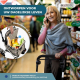Boodschappentrolley rollator | 4 wielen | Opvouwbaar | Met tas | Met remsysteem | Ruitjes | Coliseo | Mobiclinic - Foto 2