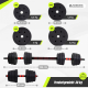 Paar halters 30 kg | Verstelbaar | 2 in 1 | Verbindingsstang | Draagbaar | Afneembaar | Maxifit | Mobiclinic - Foto 2
