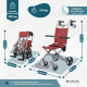 Transportrolstoel | Opvouwbaar | Aluminium | Met transporttas en remmen | Neptuno | Mobiclinic - Foto 1