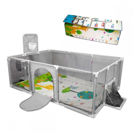 Kinderspeelplaats | Tapijt | 128x233cm | Ringen | Voetbalmand en net | Draagtas | Kidland | Mobiclinic