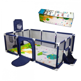 Kinderspeelplaats | Tapijt | 128x233 cm | Ringen | Voetbalmand en net | Transporttas | Kidland | Mobiclinic