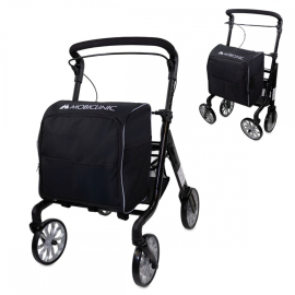 Opvouwbare rollator | Winkelwagen | Remsysteem | Verstelbare hoogte | Enkelvoudige hendel | XXL-tas | Formen | Mobiclinic