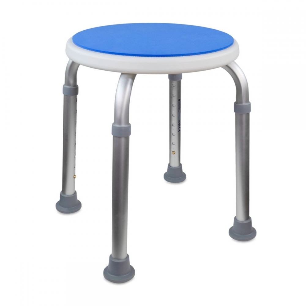 Badkamerkruk, hoogteverstelbaar, max, 100 kg, antislip eva-doppen en oppervlak, foco, mobiclinic