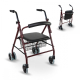 Rollator | Opklapbaar | Aluminium | Zitting en rugleuning | Bordeaux | Paterna| Clinicalfy - Foto 6