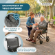 Opvouwbare rolstoel | Opvouwbare rugleuning en voetsteunen | Lichtgewicht | Tot 100 kg | Dubbele remmen | Kefren | Mobiclinic - Foto 6