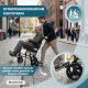 Opvouwbare rolstoel | Opvouwbare rugleuning en voetsteunen | Lichtgewicht | Tot 100 kg | Dubbele remmen | Kefren | Mobiclinic - Foto 8
