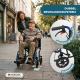Transportstoel | Opklapbaar | Afneembare voetensteun | Rem op handgrepen en wielen | Staal | Napoli | Mobiclinic - Foto 4